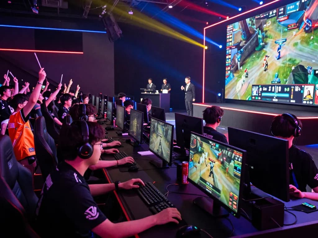 Experience the excitement of esports with the mantra88 link showcasing professional players and vibrant arena.