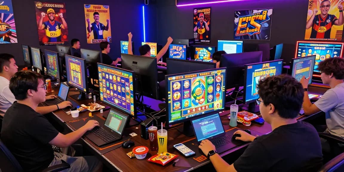 Engaging scene featuring players enjoying slot gacor games online, highlighting vibrant graphics and exciting atmosphere.