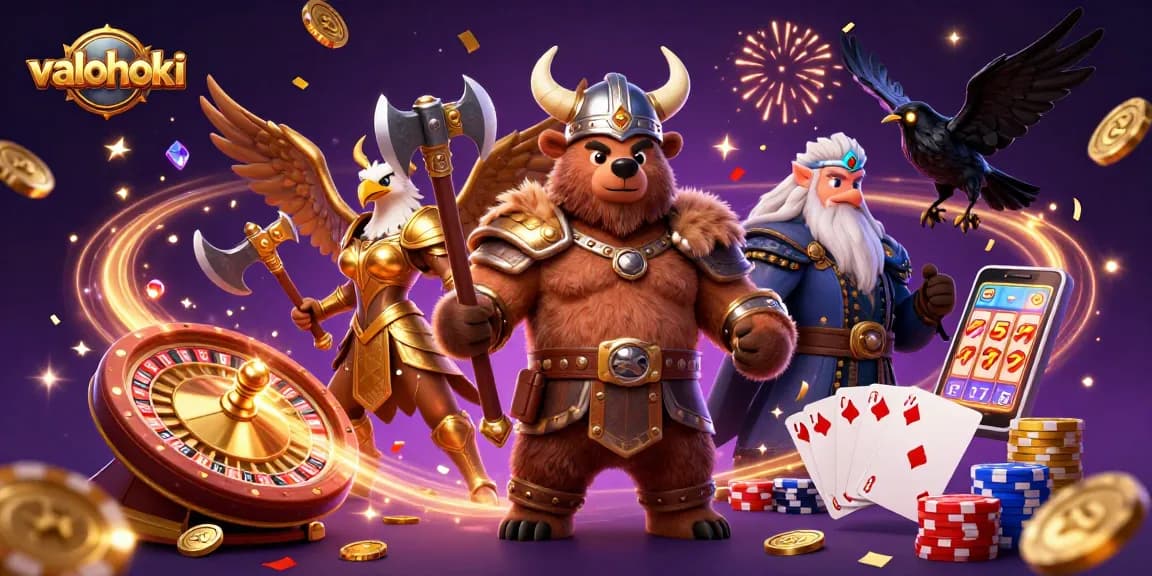 Spin to win big at Valohoki with our epic Viking and casino characters!
