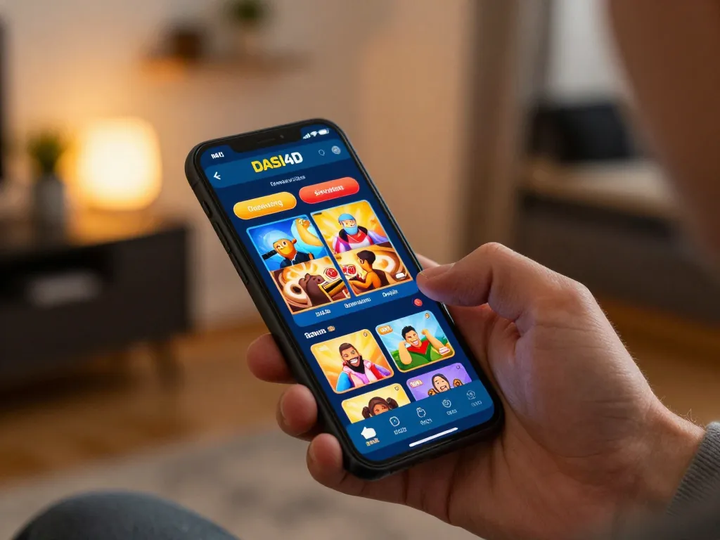 Proses login DASI4D di smartphone yang menyoroti kemudahan akses ke permainan kasino online.