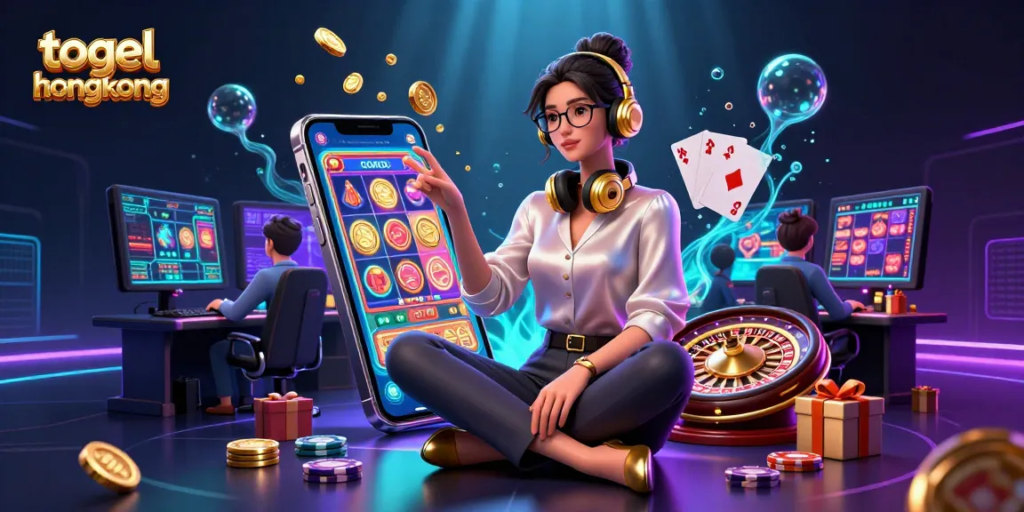 Engage with togel hongkong gaming as an Asian woman expertly navigates a high-tech gaming setup full of excitement.