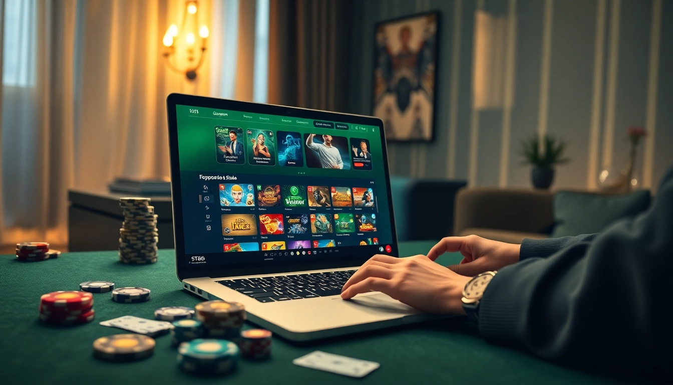 Engaging online gambling experience at NHÀ CÁI ST666 showcasing a modern gaming interface and vibrant casino atmosphere.