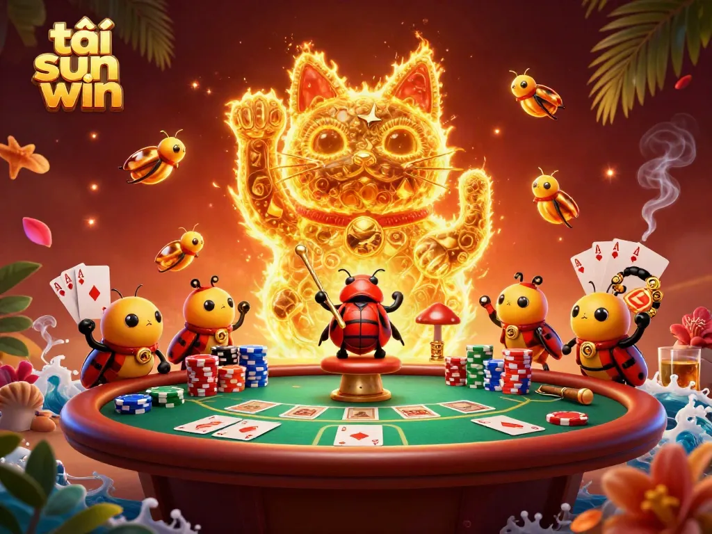Engage with the fun of tải sun win by exploring the vibrant lucky cat silhouette in this lively illustration.