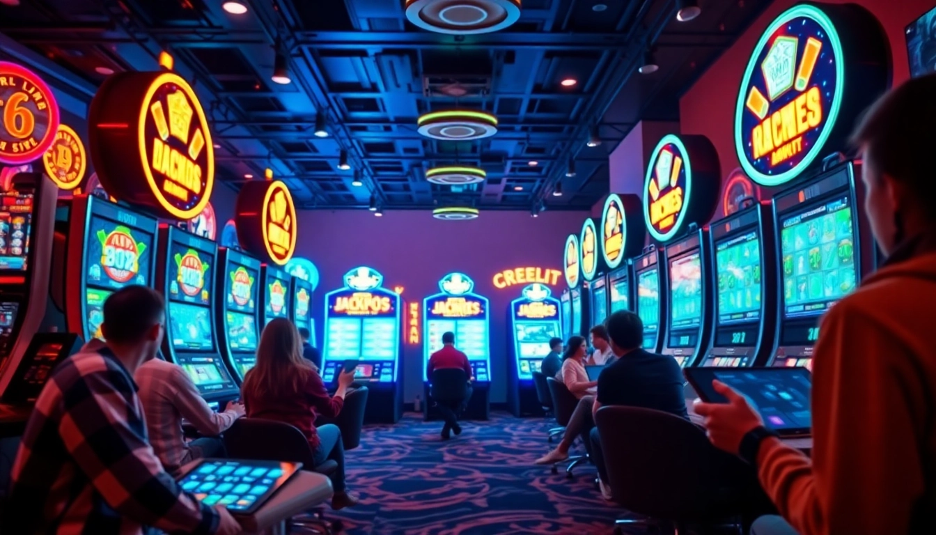 Exciting slot gaming atmosphere showcasing WONPLAY892 with vibrant machines and thrilling wins.
