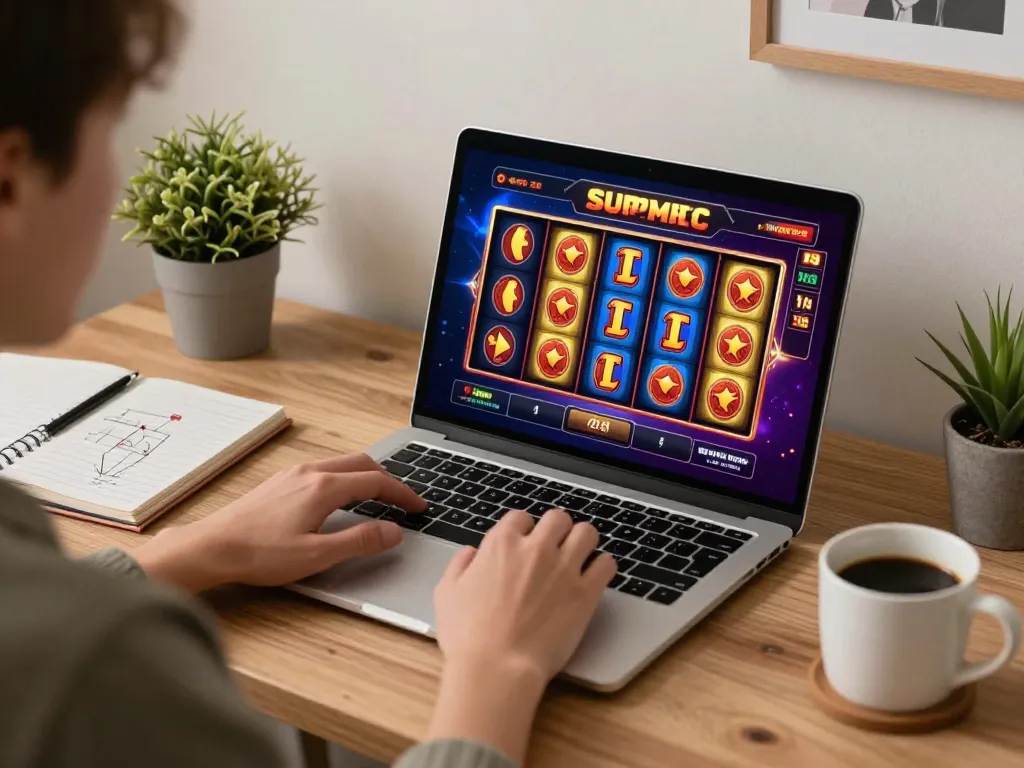 Player enjoys thrilling slot games on sc888 while managing bankroll responsibly in a cozy setting