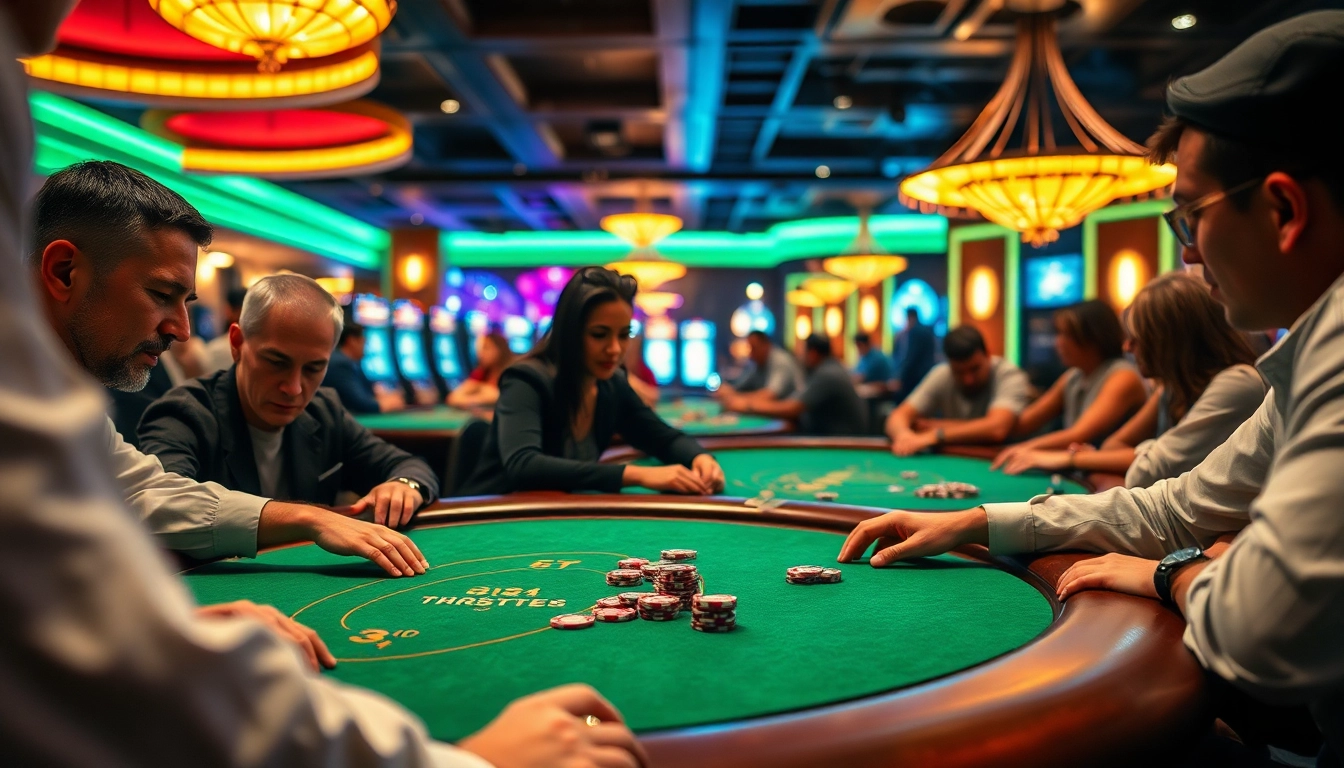 Aktifitas perjudian di kasino dengan bbtn4d, pemain menikmati permainan poker yang intens.