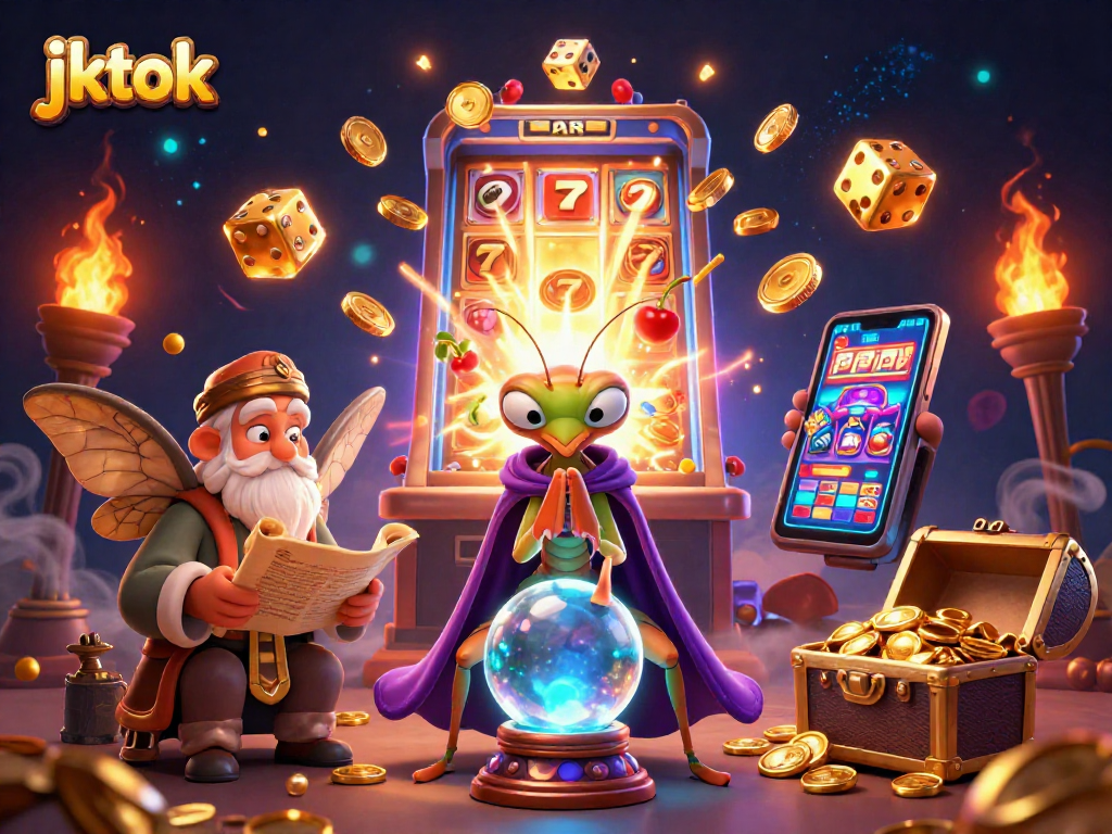 Menangkan jackpot dengan jktok pada mesin slot 3D berwarna-warni yang memukau.