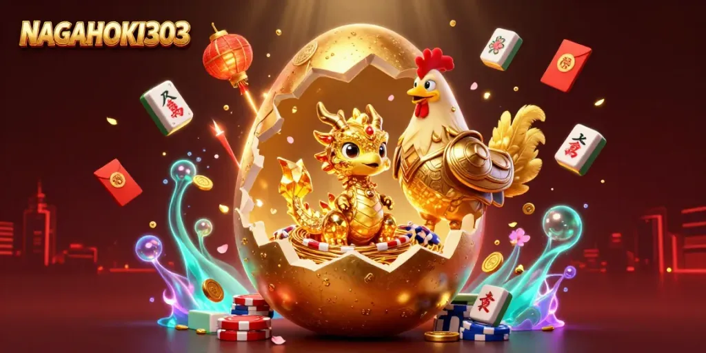 Engage with NAGAHOKI303's captivating online slots experience featuring golden-themed characters and dynamic gaming elements.