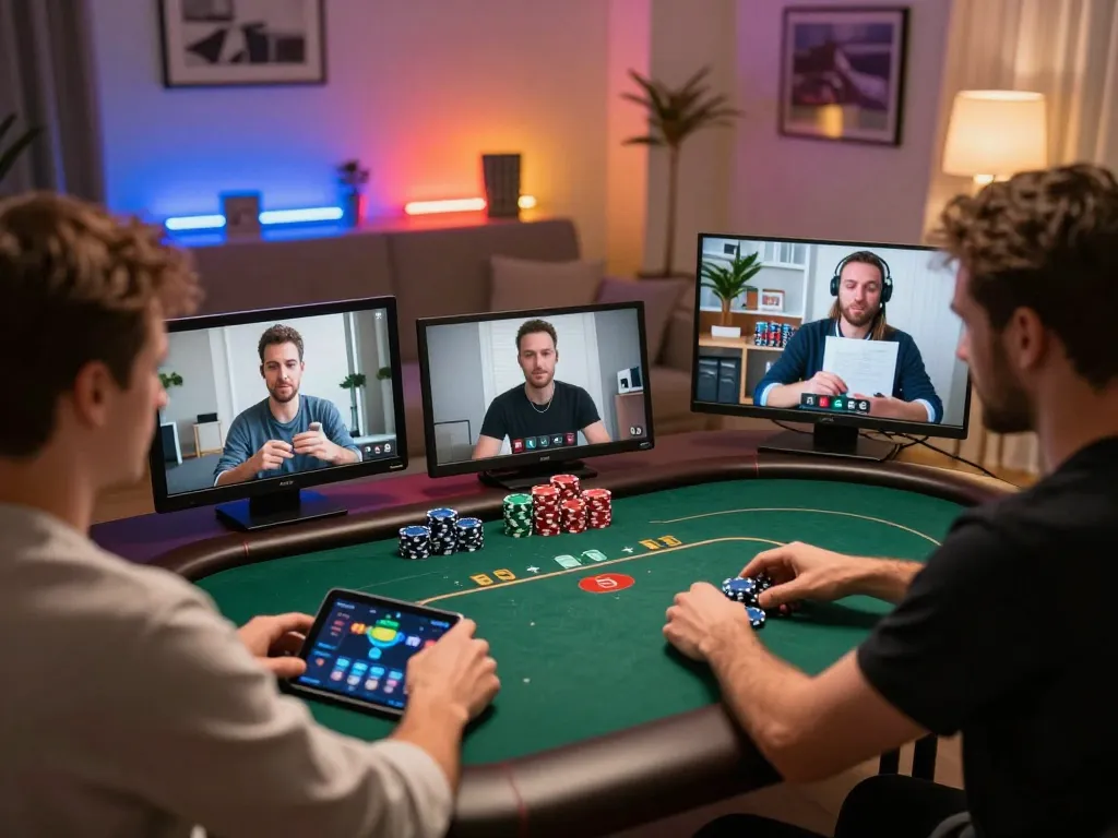 pemain poker alexis500 terlibat dalam permainan online langsung dengan tampilan yang cerah dan interaksi sosial