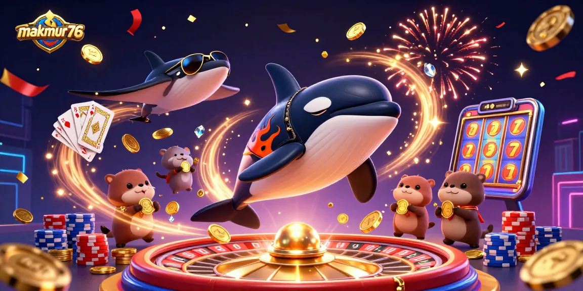 Experience thrilling moments with makmur76 as vibrant sea creatures celebrate wins in a dynamic gaming scene.