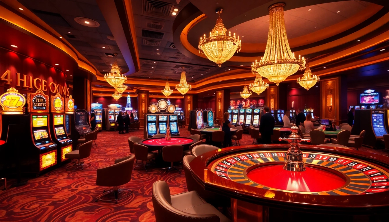 Experience the excitement at go 88 with vibrant casino tables, illuminated slot machines, and engaging players.