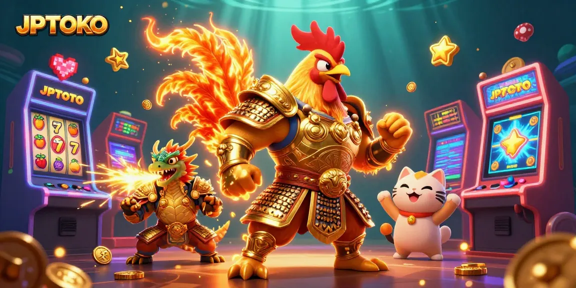Experience the excitement of JPTOTO with vibrant slot machines and dynamic characters.