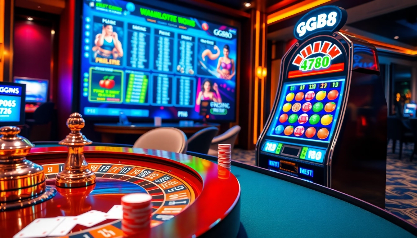 GG88 gaming interface blending luxury with excitement at an online casino.