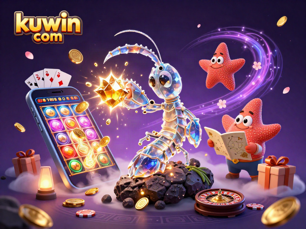 Engage in thrilling gaming adventures with kuwin com's vibrant 3D casino illustration filled with action and excitement.