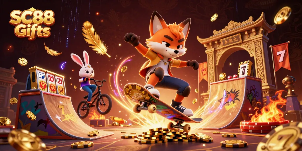 Experience thrilling SC88 Gifts with this dynamic illustration showcasing exciting casino elements in action.