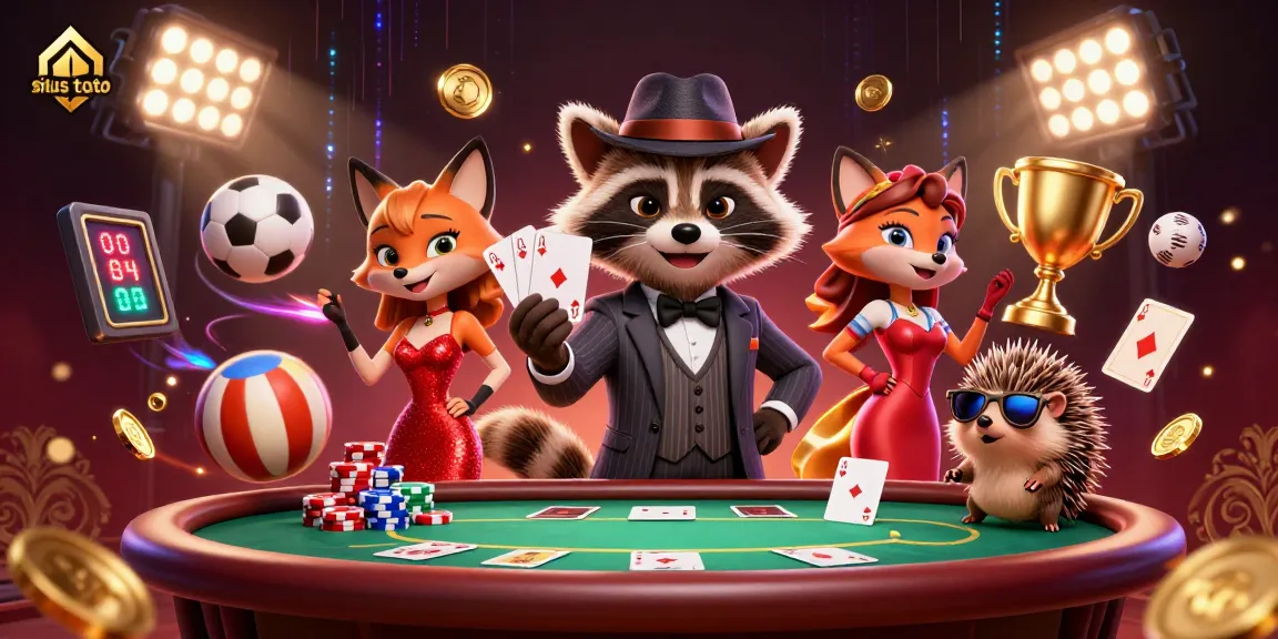 Memenangkan taruhan di situs toto dalam ilustrasi kasino yang mencolok dan dinamis.