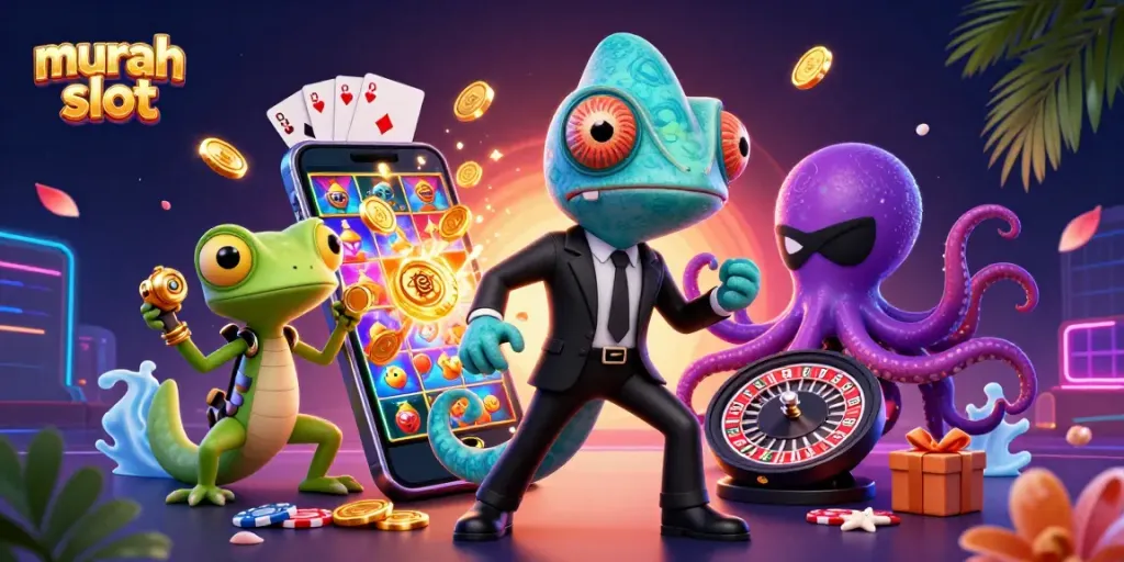 Raih kemenangan besar dengan murah slot dalam ilustrasi kasino yang dinamis dan menghibur.