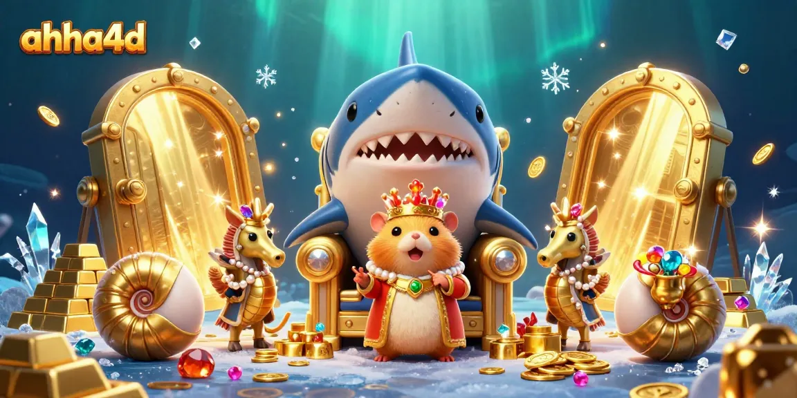 Experience thrilling wins at AHHA4D casino with the interactive game scene featuring a regal hamster king.
