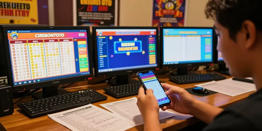 Pengguna CIREBONTOTO memasang taruhan togel menggunakan smartphone, dikelilingi berbagai pasaran dan informasi menarik.