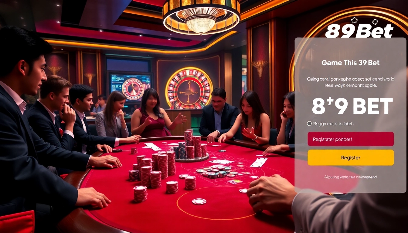 Join the excitement of gambling with Đăng Ký 89Bet at a poker table showcasing vibrant chips and cards.