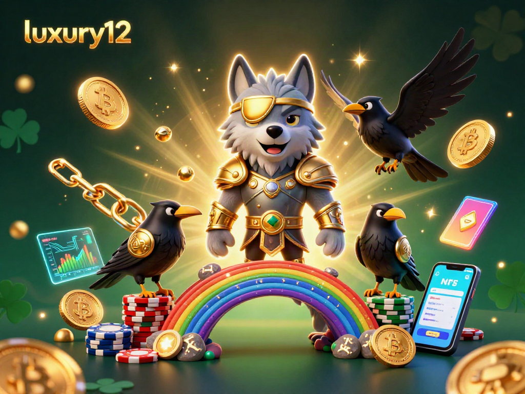 Experience luxury12 with vibrant casino-themed imagery featuring Norse characters and cryptocurrency elements.