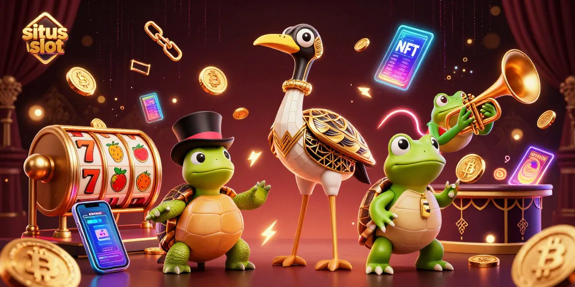 Spin the reels at situs slot for thrilling games with vibrant casino elements in a rich illustration.