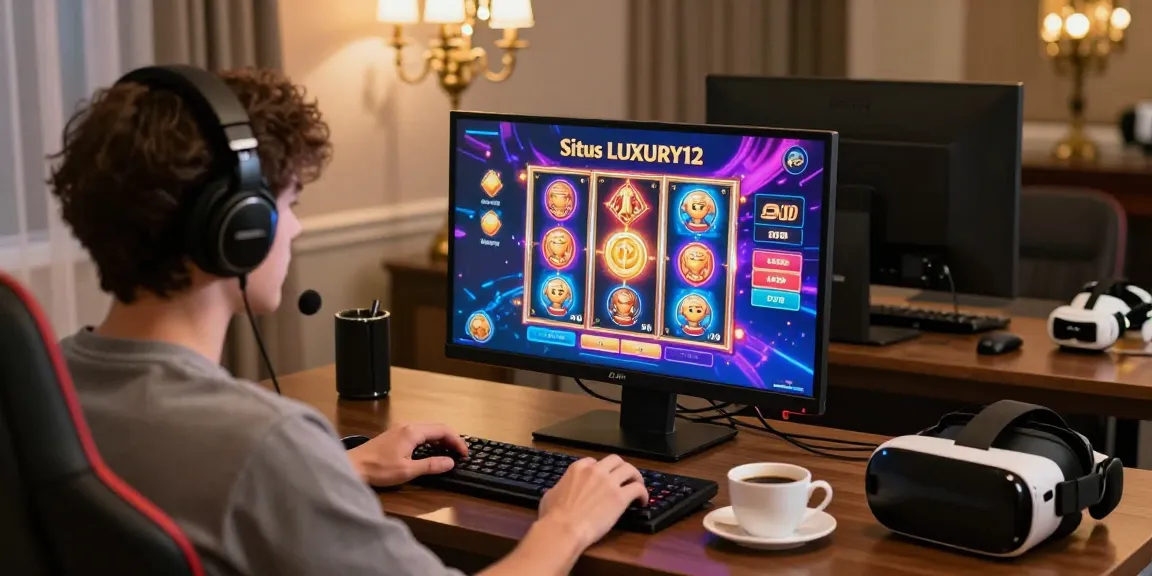 Pengalaman kasino online di Situs LUXURY12 dengan suasana mewah dan permainan slot cerah.