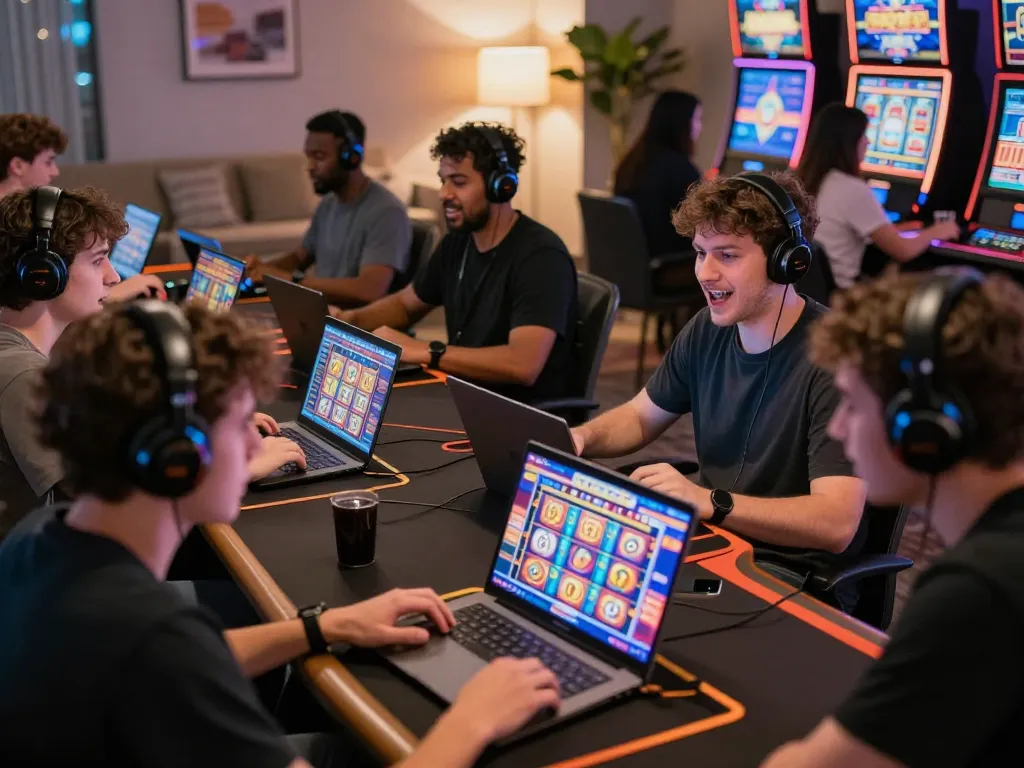Screenshot of players enjoying situs slot gacor on their devices, highlighting dynamic online gameplay