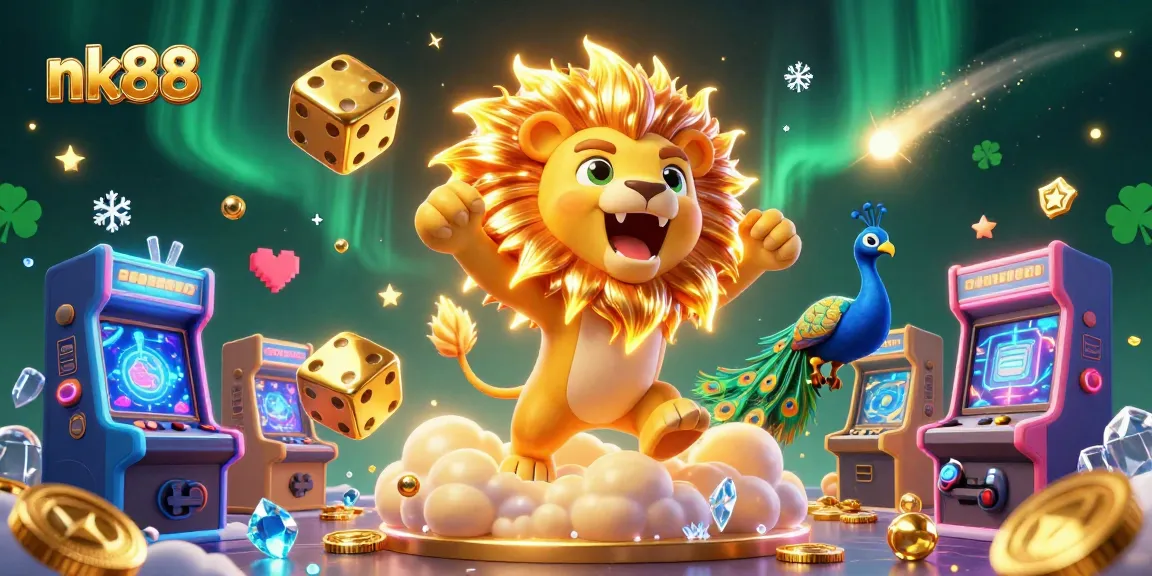 Experience thrilling gameplay with nk88 in a vibrant, dynamic casino scene filled with games and colorful elements.