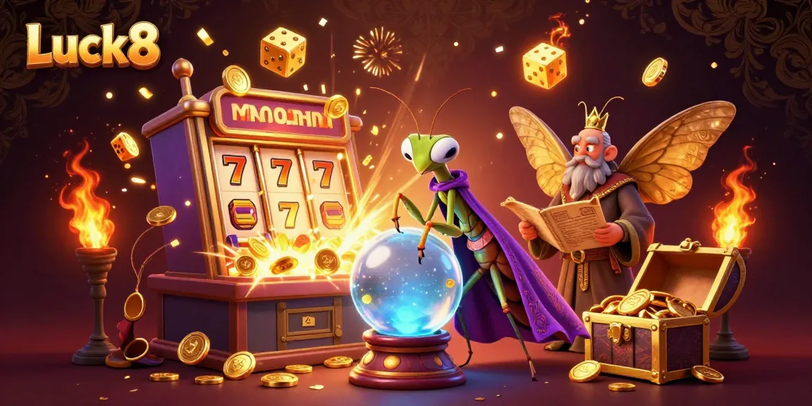 Experience thrilling Luck8 gaming with a vibrant 3D scene of fortune and jackpot excitement.