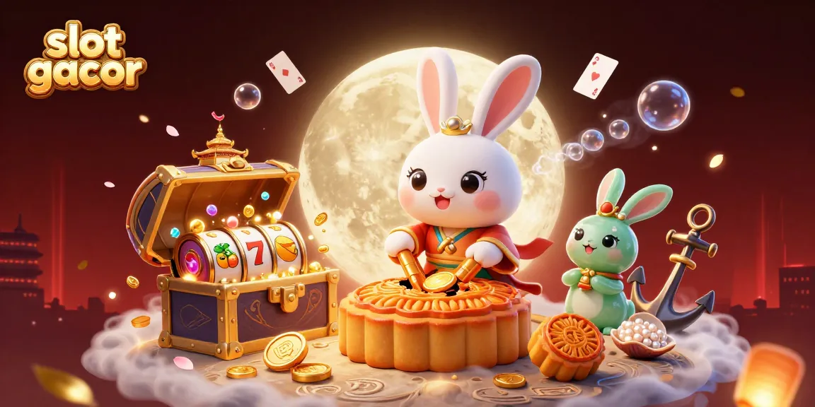 Mengguncang slot gacor dengan simbol keberuntungan di antara harta karun kasino.