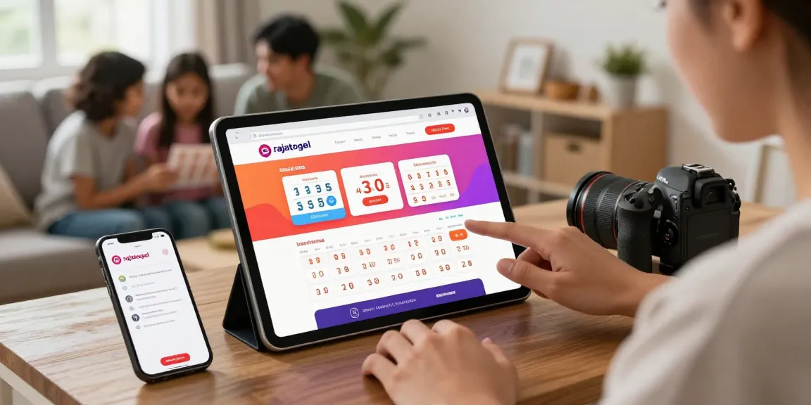 Pengguna rajatogel mengakses platform togel online dengan tablet di rumah.
