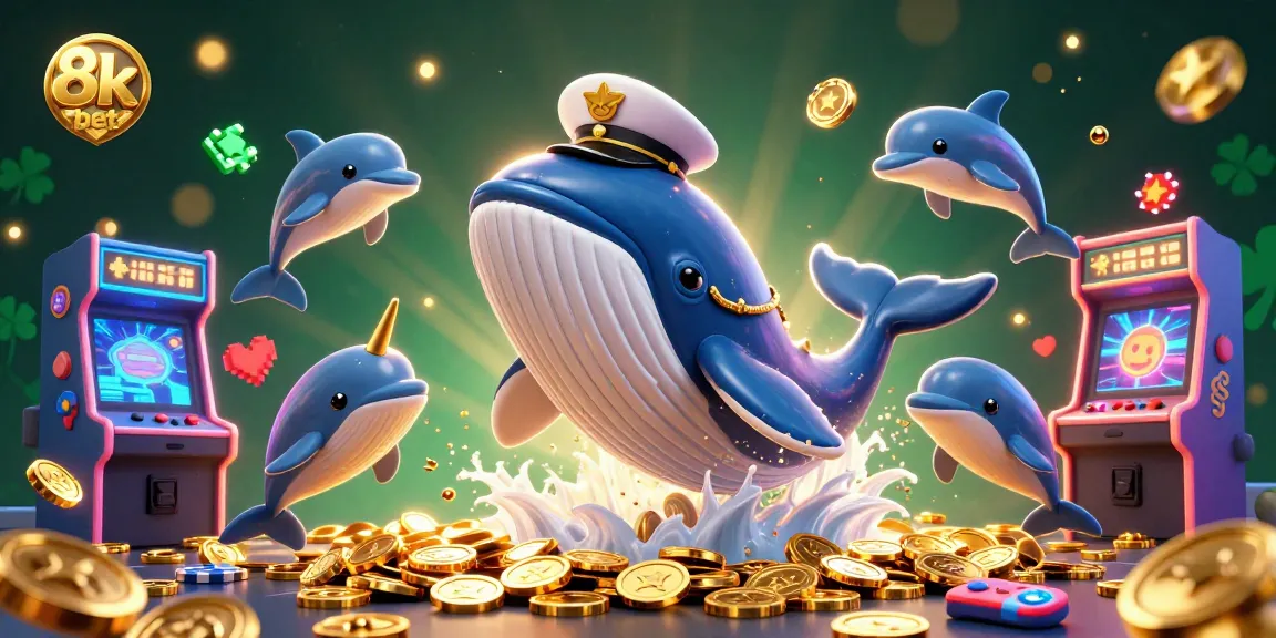 Experience the thrill of 8k bet with vibrant casino-themed 3D characters and gaming elements.