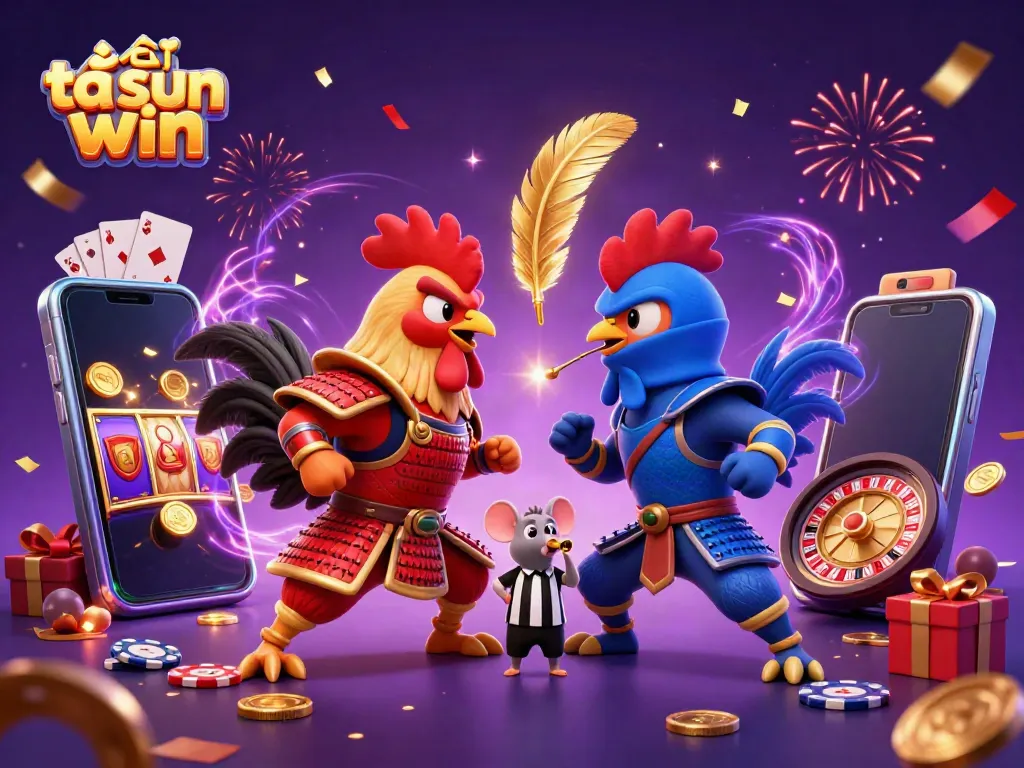Experience the thrill of tải sun win with epic rooster combat and vibrant casino elements.