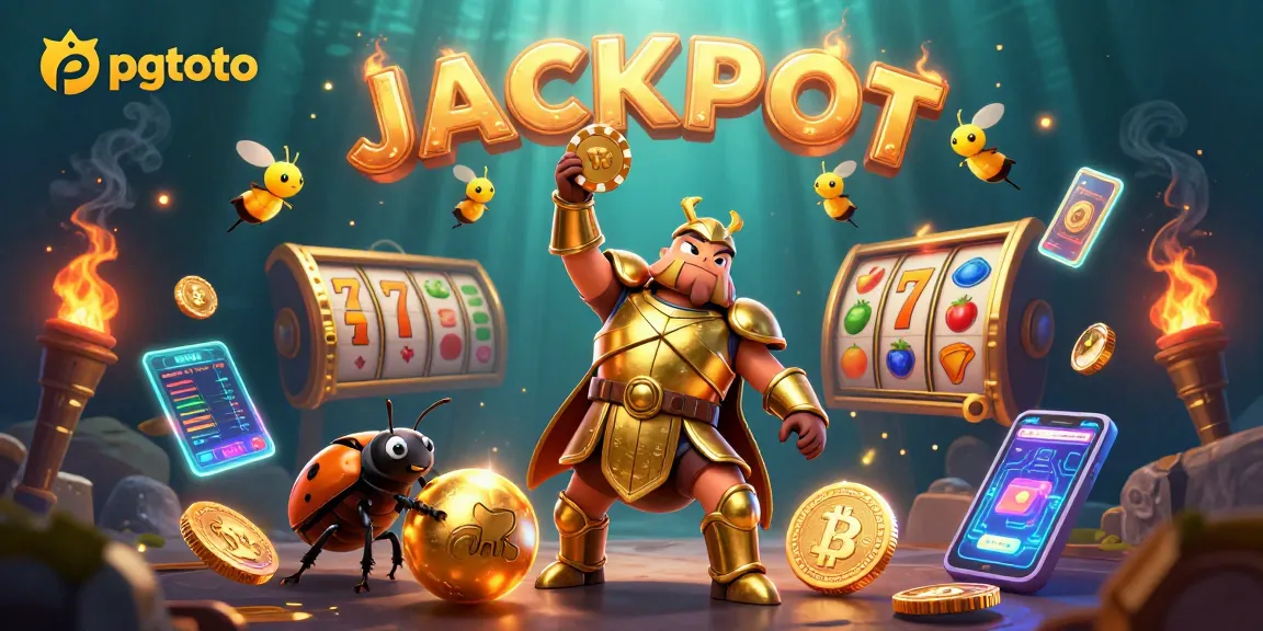 Menangkan hadiah jackpot dengan pgtoto dalam ilustrasi kasino 3D yang penuh warna dan detail.