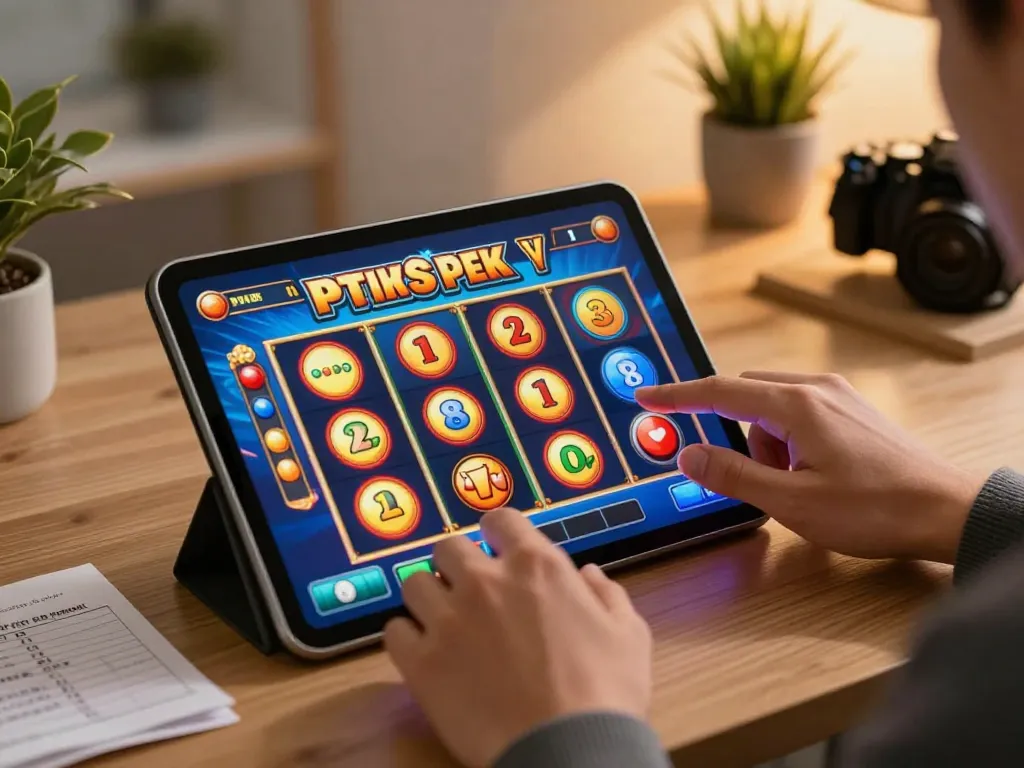 Engaging in online slot games using a link gacor platform with dynamic visuals and strategy notes.