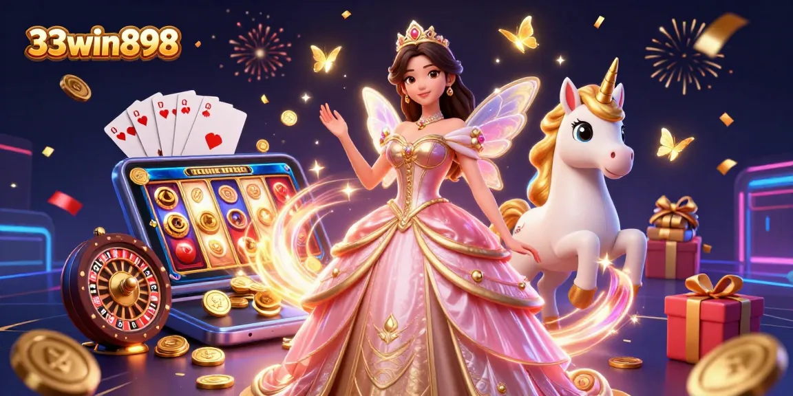 Experience the magic of 33win898 with a captivating casino scene full of action and excitement.