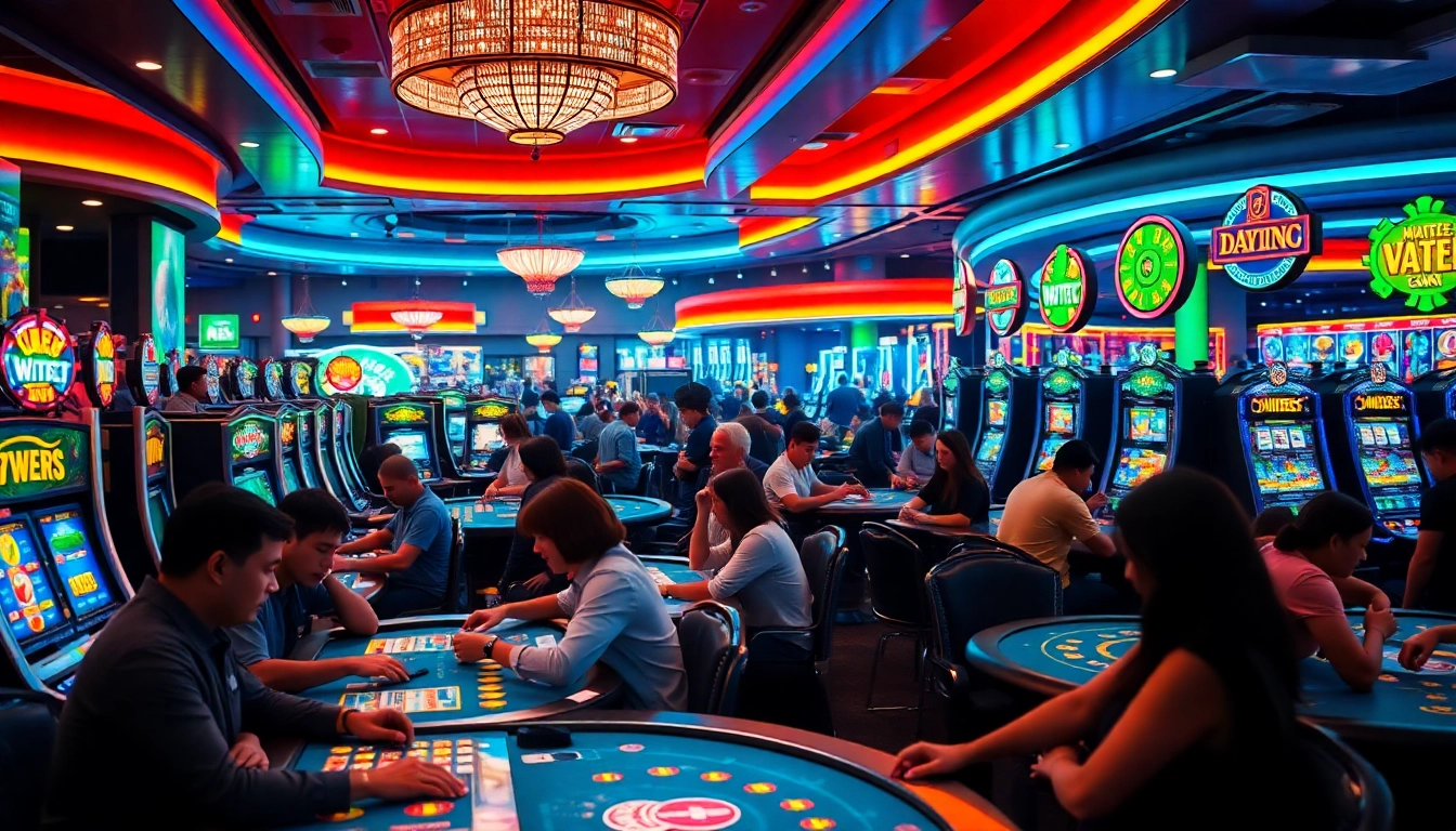 Memenangkan permainan kasino dengan link mpo500 dan suasana energik di meja dan mesin slot.