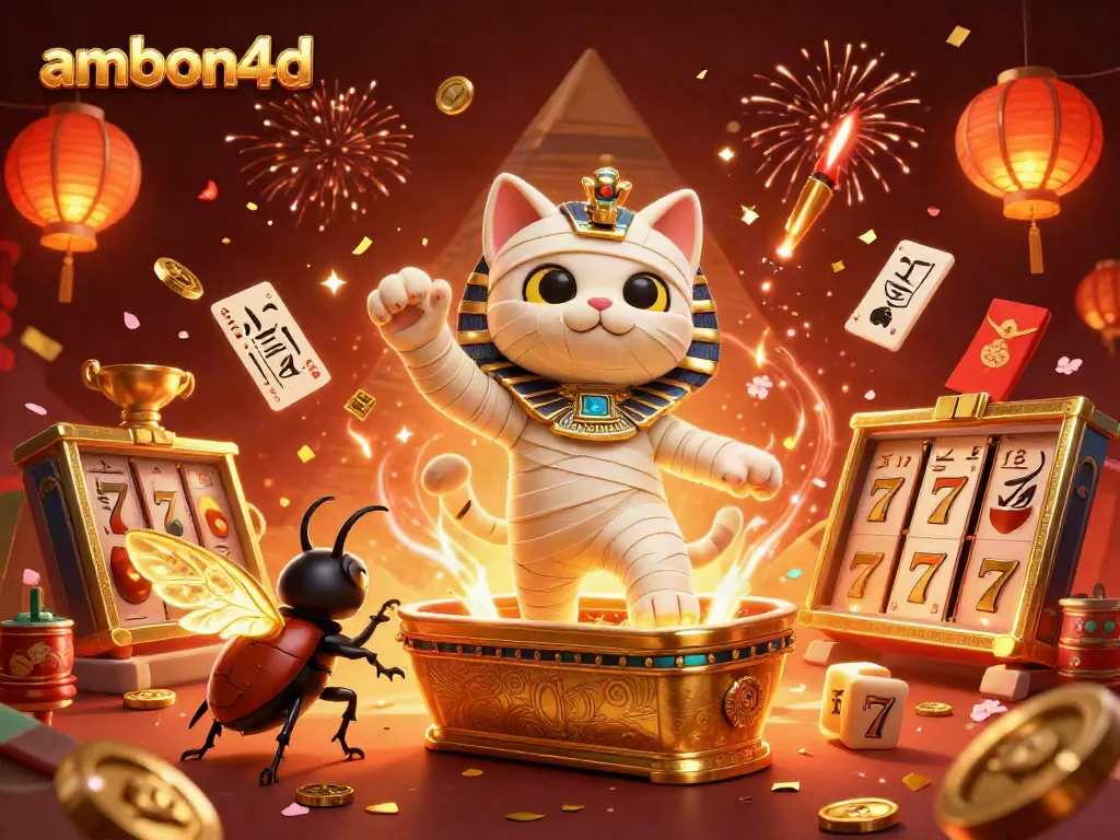 Experience the excitement of ambon4d with dynamic casino elements from a 3D cartoon scene.