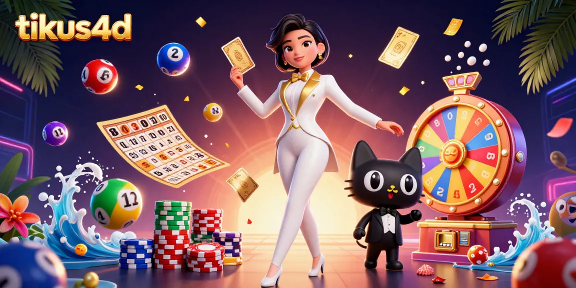 Experience the thrill of tikus4d lottery with colorful balls, tickets, and 3D characters in action.