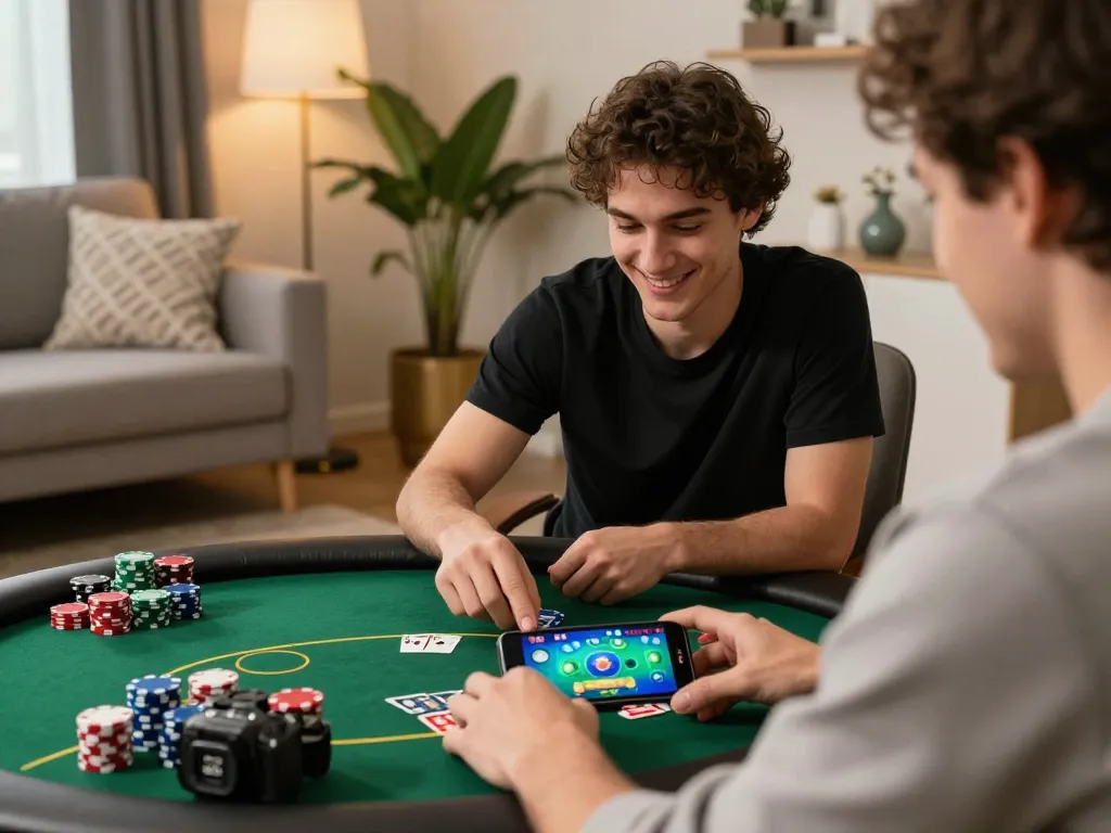 Engaging online gameplay with TR88 on a smartphone in a cozy home setting, illustrating strategic betting.