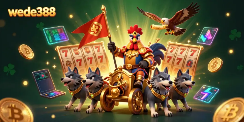 Wede388 temukan slot jackpot menakjubkan dalam ilustrasi kasino digital 3D.