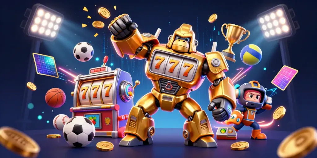 Slot yang menarik dengan karakter gorilla dan elemen permainan, meningkatkan peluang menang.