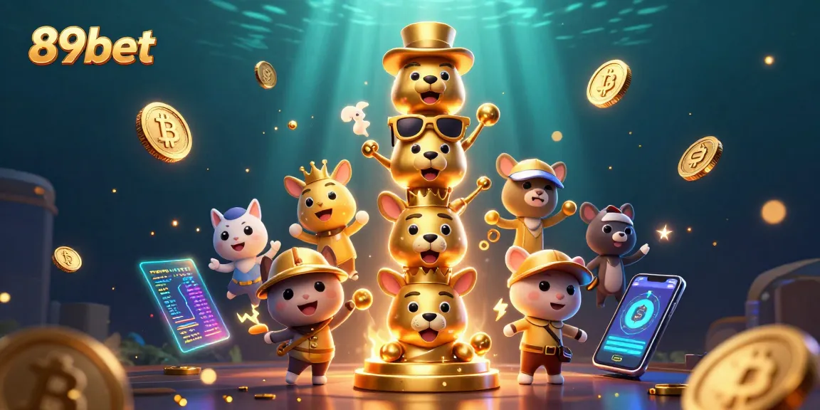 Engage with the vibrant world of 89bet, featuring a golden totem pole with whimsical animal faces and crypto elements.