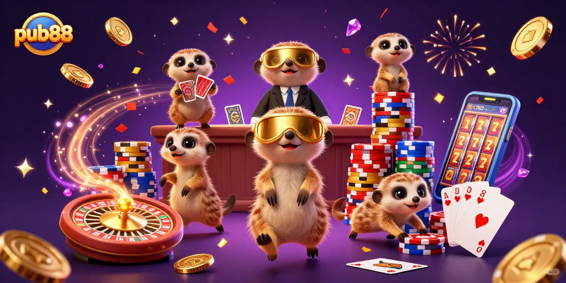 Experience the excitement at pub88 casino with meerkats running a vibrant gaming operation.