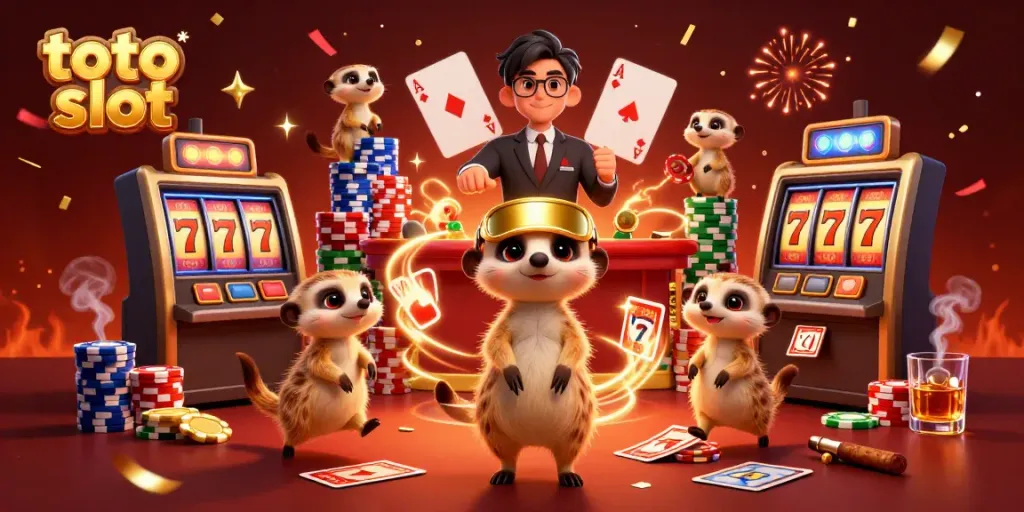 Experience the excitement of the toto slot casino with animated meerkats and vibrant game elements.