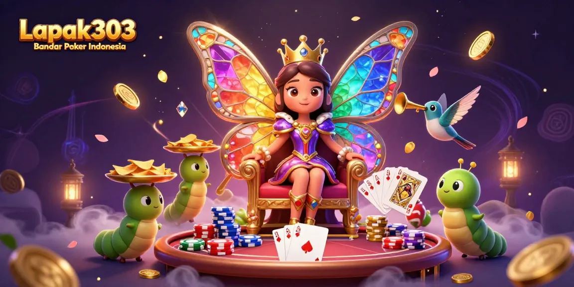 Permainan poker yang seru di Lapak303 Bandar Poker Indonesia dengan suasana magis yang penuh warna.