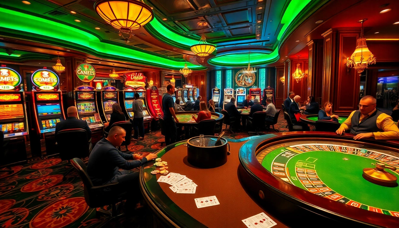Experience thrilling gameplay at https://89bet.green/ with vibrant casino tables and excited players.